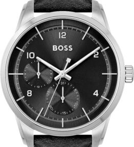 BOSS Multi Zifferblatt Quarz Uhr für Herren mit Schwarzes Lederarmband - 1513941